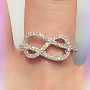 Infinity CZ Sterling Silver Gemstone Ring